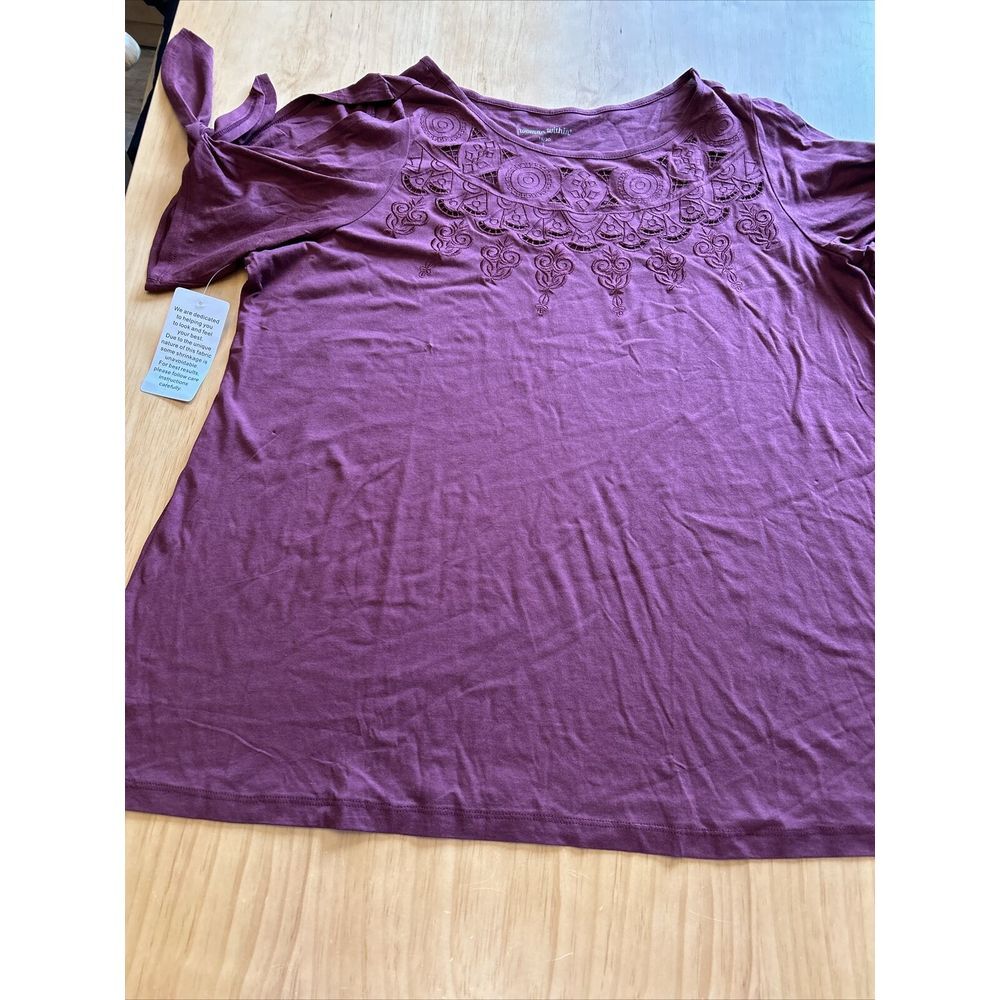 Woman Within Women's Plus Size 18/20 Tunic Tie Knot Sleeve Detail Neckline
